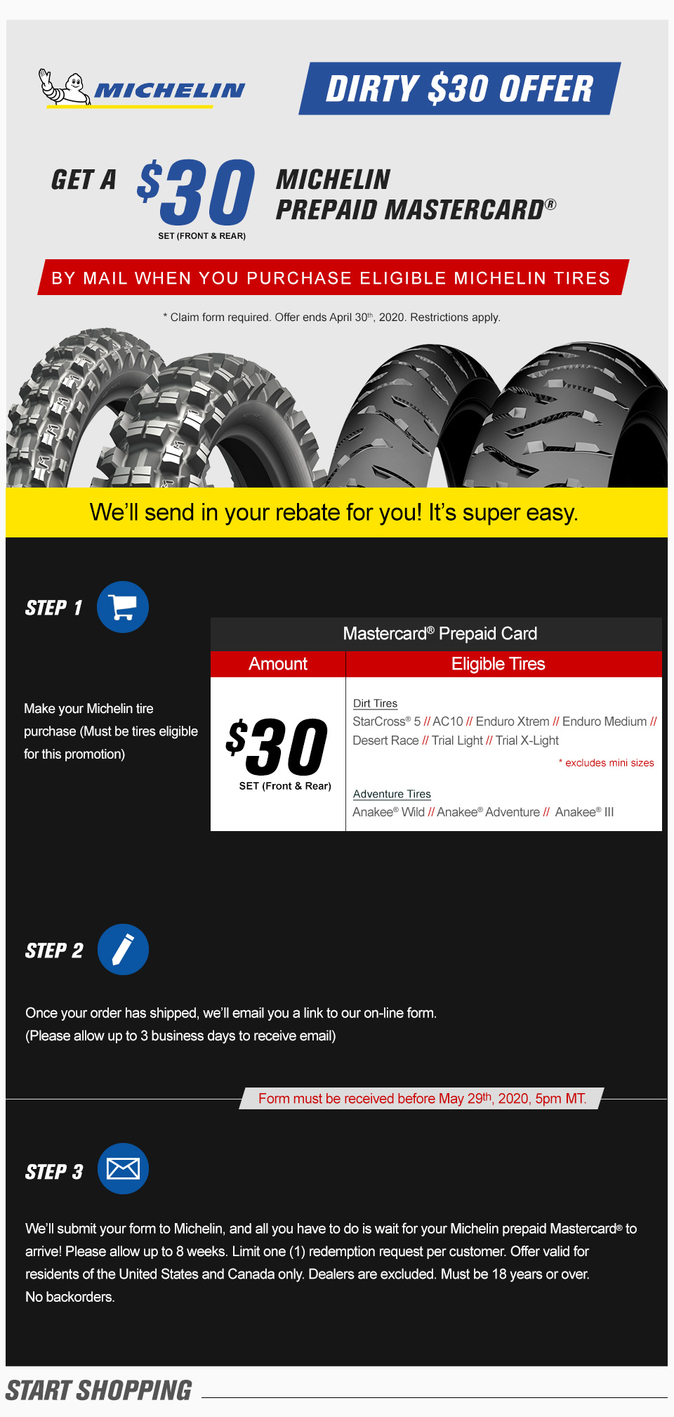 2020 Michelin Dirty30 Rebate Info 2020 Michelin Dirty30 Rebate Info