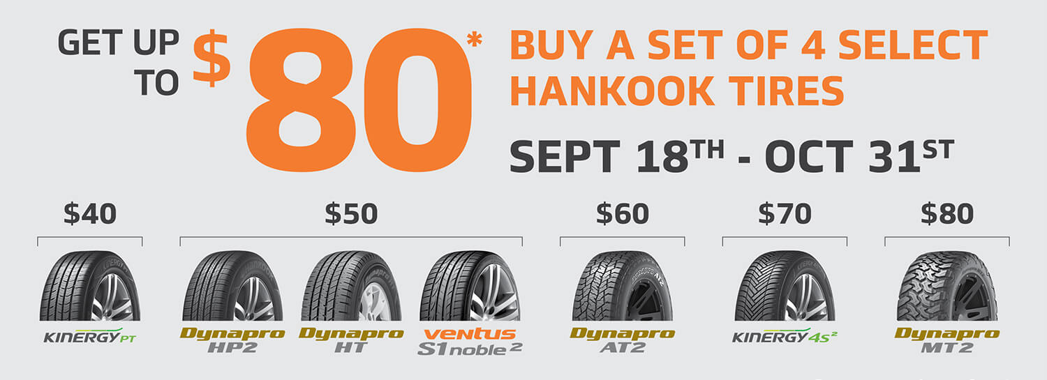 Hankook Tire Promotion Save Up To 80 After Mail in Rebate Kubly