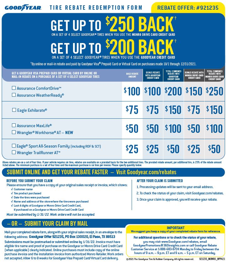 Goodyear Drive Card Rebate Fall 2021 Car X Goodyear Drive Card Rebate Fall 2021 Car X