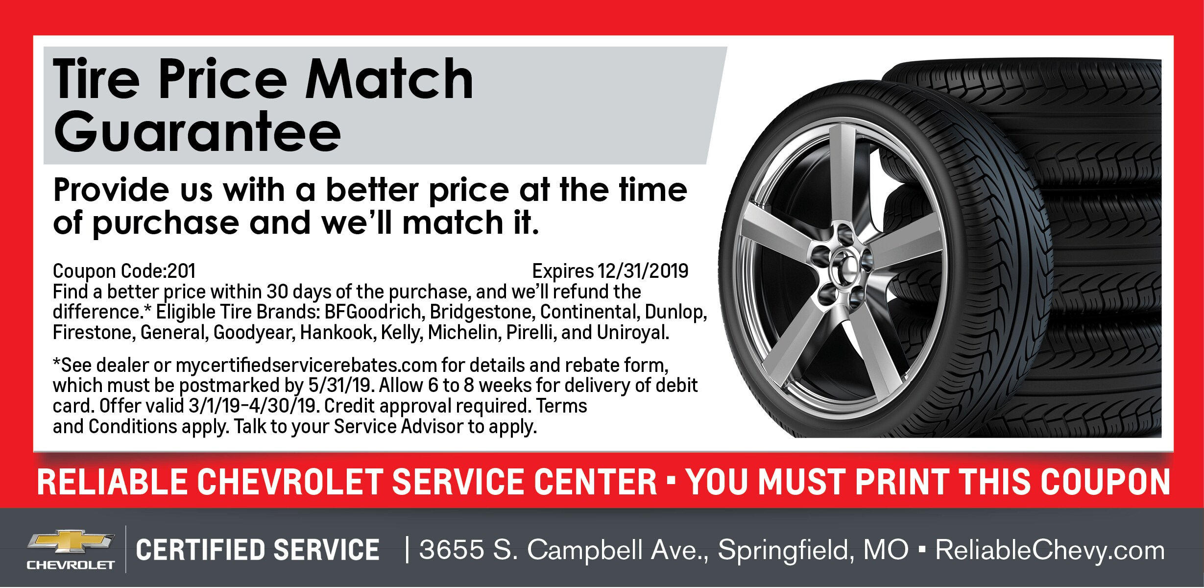 30 Day Price Match On TIres Reliable Chevrolet 30 Day Price Match On TIres Reliable Chevrolet