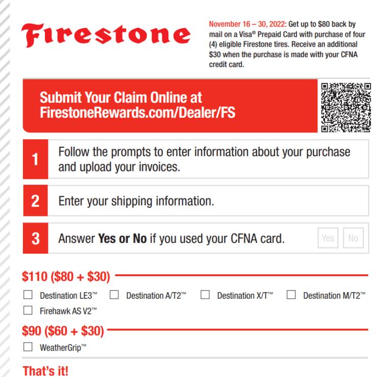 Firestone Tire Rebate Form 2023 Printable Rebate Form Firestone Tire Rebate Form 2023 Printable Rebate Form