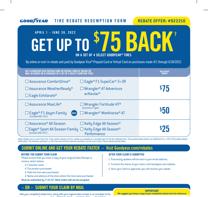 Goodyear Rebate Card Expired What You Need To Know Goodyear Rebates