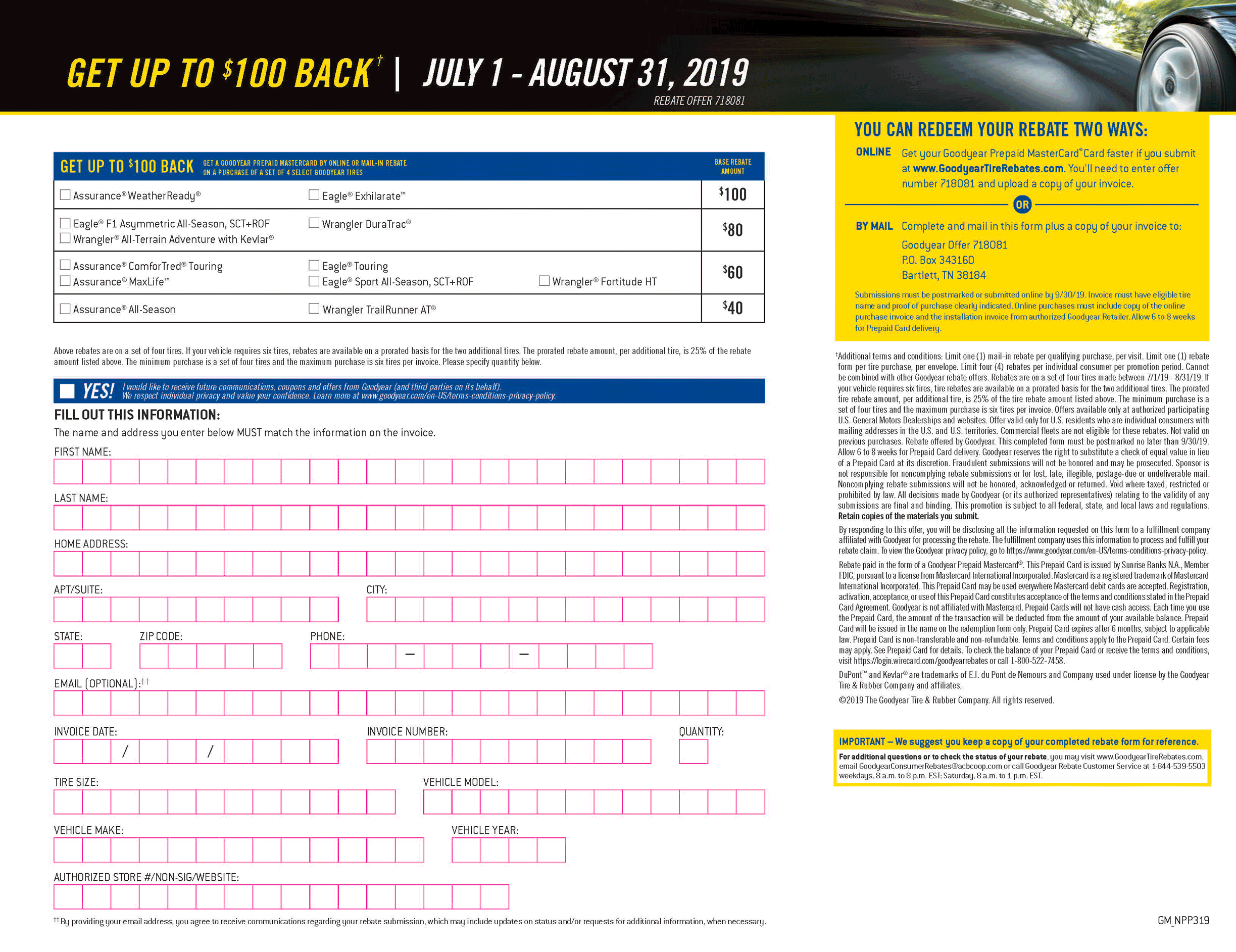 Goodyear Tire Rebate Midway Chevrolet