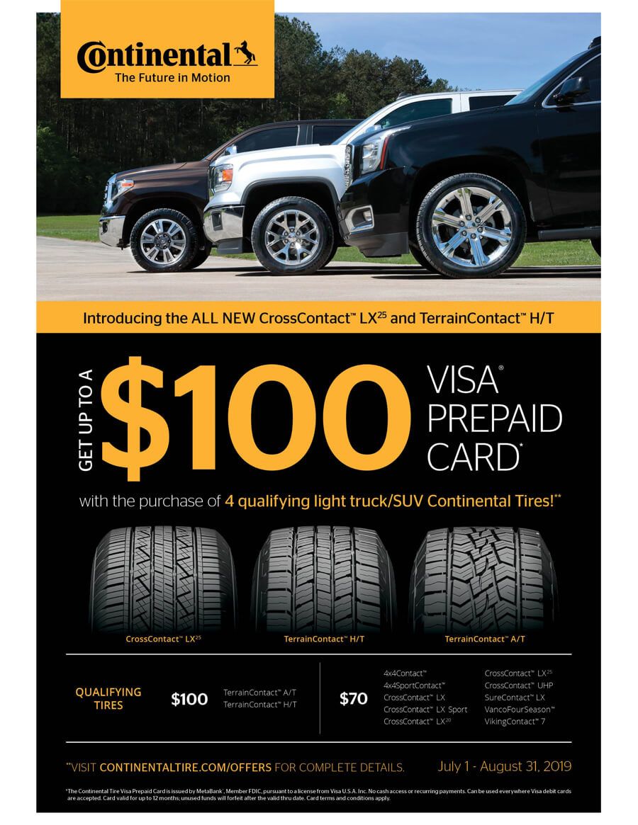 Light Truck SUV Continental Tires Rebate Special At Kubly S Automotive Light Truck SUV Continental Tires Rebate Special At Kubly s Automotive