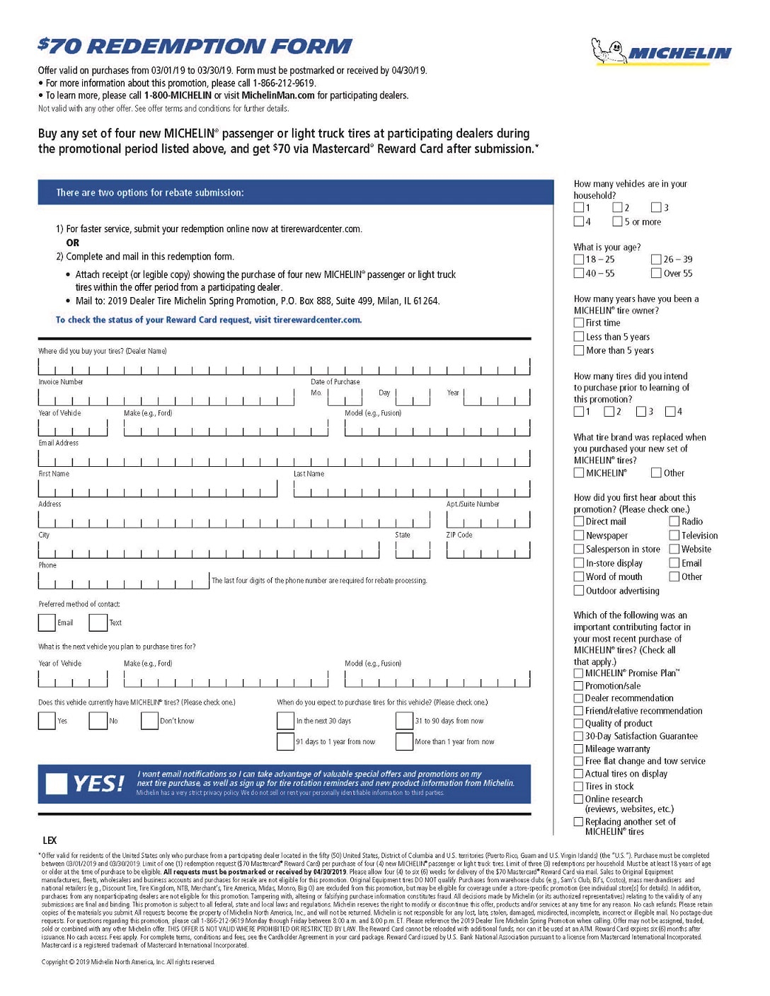 Michelin Tire Rebate Redemption Form 2023 Tirerebate Michelin Tire Rebate Redemption Form 2023 Tirerebate