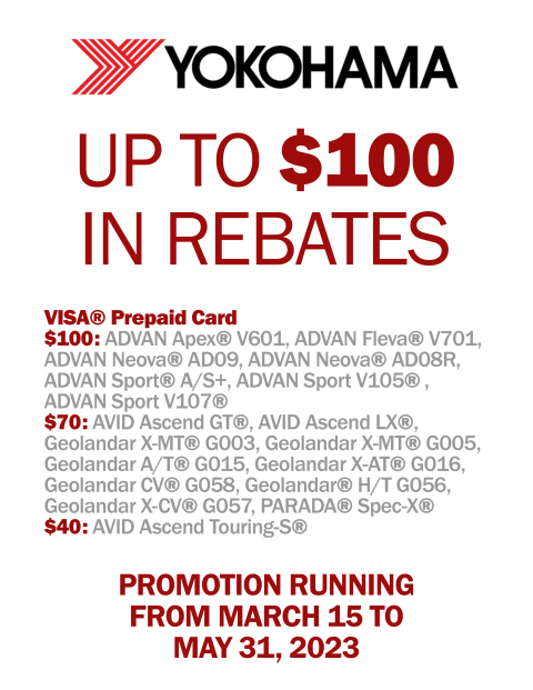 Yokohama Spring 2023 Rebate Anderson Automotive